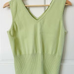 Talbots  Vintage Spring Lime Green V Neck Sleeveless Knit Top Size M Photo 0