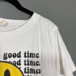 Altar'd State Women's White Smiley Face Cropped T-Shirt - Size Medium - Graphic Photo 1