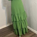 Elegant Green Tiered Maxi Dress Size L Photo 5