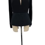 C/MEO COLLECTIVE Counting Stars Top Black Sheer Sleeve Peplum Keyhole Medium Photo 5