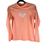 Roxy Juniors Rash Guard Top Long Sleeve Logo Orange L Photo 2