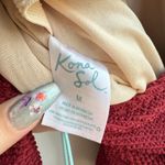 Kona Sol Crinkle Ribbed Scoop Tie Back Swimsuit in Burgundy Red Size Medium NWT Photo 8