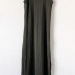 Vitamin A West Organic Ribbed Midi Dress in Olive Green Photo 6
