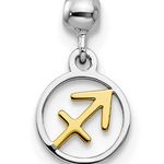 Sterling Silver Mio Memento Rhodium-plated Gold-tone Sagittarius Charm Photo 0