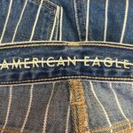 American Eagle  Womens Blue Denim Striped High Waist Crop Mom Jeans Pants Size 2 Photo 4