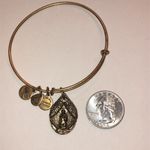 ALEX AND ANI  Aged Gold Tone Guardian of Peace Angel Charm Bangle Bracelet Photo 2