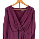 Julia Jordan  Long Sleeve Wrap Neck Short Dress in Cabernet size 16 NWT Photo 4