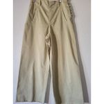 ZARA Pants Womens 4 High Rise Relaxed Leg Ankle Length Wide Leg Light Gren Olive Photo 1