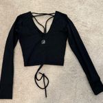 Bombshell sportswear Black Long Sleeve Ruched Top Photo 1