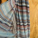 Presley Skye Cap Sleeve Print 100% Silk Crêpe de Chine Maxi Dress Sz M Blue Size M Photo 4