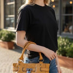 Relic  Brand Mustard Yellow Quilted Tote Bag with Lock Detail Photo 0