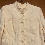 J. Jill Woman's Light Yellow Button Down Jacket Size Medium Photo 1