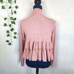 Mauve Pink Ribbed Ruffle Long Sleeve Crop Top Size S / M Photo 4