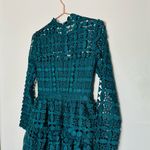 Slate + Willow Women's Teal Full Lace Long Sleeves Full Skirt Mini Dress Size 2 Photo 8