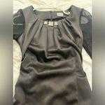 Elegant Black Dress with Sheer Sleeves Size 32 Photo 1