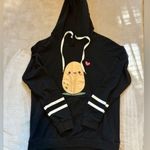 Cute Black Hoodie with Potato Graphic Photo 0