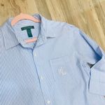 Ralph Lauren Lauren ® Blue white Stripe Sleepshirt sz small. Photo 7