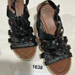 Faded Glory Woman’s  Black Strappy Sling back Open Toe Sandals 8 Photo 0