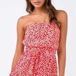 Princess Polly Vinca Strapless Playsuit Red Photo 0