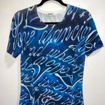 Kenzo Blue Knit Graffiti Typography A Line Dress Photo 1