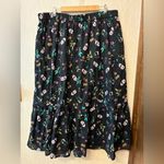 ANTHONY ORIGINAL Plus Size 2X Black Floral Tiered Maxi Skirt Cottagecore Boho Photo 2