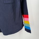 Boden Shirt Size 4 Long Sleeve Navy Blue Rainbow Cuff Sleeves T0828 Cotton Tee Photo 4
