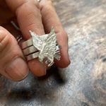 Sterling silver stack of 2 rings with an Eagle Photo 1