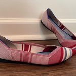 Rothy's  Retired Red Varsity Stripe Point Flats Sz 7.5 Photo 4