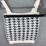 Willow & Wind Sweater Tank Top Women Small Houndstooth Knit Sleeveless White Photo 2