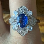 Natural Kyanite Sterling Silver Cocktail Ring Size 9 Photo 0