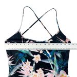 Forever 21 Black Floral One Piece Swimsuit Criss Cross Back Size Large Photo 3