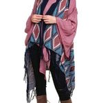 Umgee Multicolor Diamond Knit Open Long Body Vest Photo 1