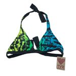 Tyr. Womens Mojave Tie Dye Bikini Swim Top Halter Bra With Pads Green Blue L Photo 0