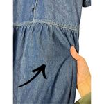 Vintage Pellini Blues Denim Embroidered Maxi Dress Size 16 Blue Photo 6