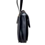 Coach Vintage Black Leather Side Pack Brass Turn Lock Shoulder Bag USA 9979 Photo 3