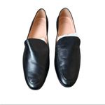 J.Crew  Women’s Cecile Smoking Slippers Black Leather Size 9.5 Quiet Luxury Photo 2