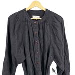 Alex Mill Linen Romper Black Long Sleeve Relaxed Fit Button Front Size XS Photo 1