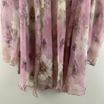 Vintage 90s Pastel Pink Floral Whimsy Fairy Sheer Open Drape Kimono Cardigan Size 16 Photo 3