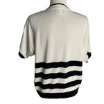 Buttons Vintage 90s Nautical Short Sleeve Sweater M White Knit Embroidered  Photo 3