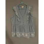 Knox Rose Ruffle Embroidered Sleeveless Top Cottagecore Size XXL NWOT Photo 1