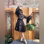 1950s winter dream floral black lace wedding dress union made handmade Size M Photo 2