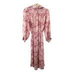 ZARA  Semi-Sheer Floral Belted Shirt‎ Dress Pink Small Photo 3