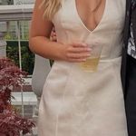 Oh Polly Harmonia Halterneck Structured Tulip Mini Dress in Ivory Photo 2