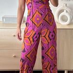 ZARA Jumpsuit Womens Small Printed Bandeau Wide Leg Strapless Geometric Boho NEW Photo 3