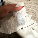 Mother White Insider Crop Step Fray Jeans in Fairest of Them All Photo 8