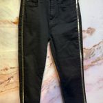 7 For All Mankind Black and Silver Skinny Jeans Photo 0