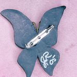 691. Terra Cotta and Black Butterfly Brooch Insect Clay Photo 1