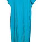 Fresh Produce Maxi Jersey Cotton Made in USA Dress M Blue Beach Coastal Casual Photo 0