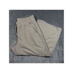 Athleta  Avenue Wide Leg Crop Pull‎ On Pants Womens 14P Beige Drawstring Pockets Photo 2