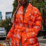 Rachel Antonoff Toni Belted Puffer Coat in Orange Cocktail size Large Photo 0